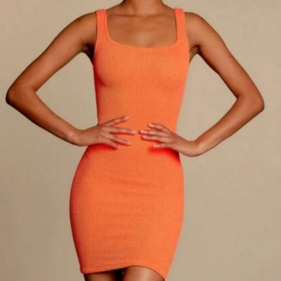 Hunza G Dresses & Skirts - Hunza G Orange Crinkle Tank dress OS